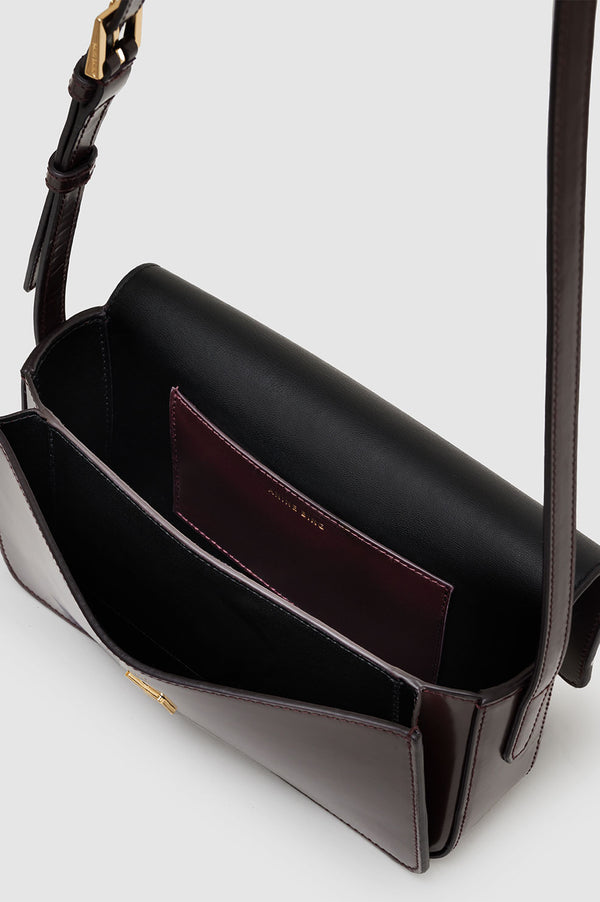 Anissa Kermiche Elly Crossbody Bag - High-Shine Burgundy