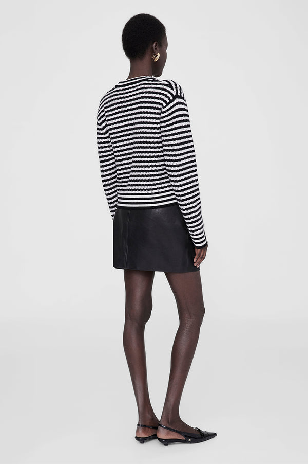 Anissa Kermiche Gwen Cardigan - Black And Ivory Stripe