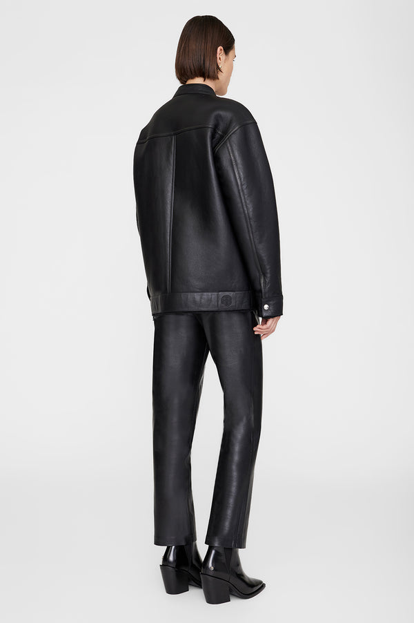 Anissa Kermiche Henry Jacket - Black Leather With Shearling