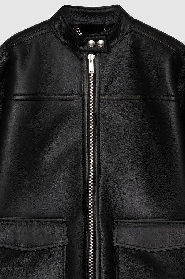 Anissa Kermiche Henry Jacket - Black Leather With Shearling