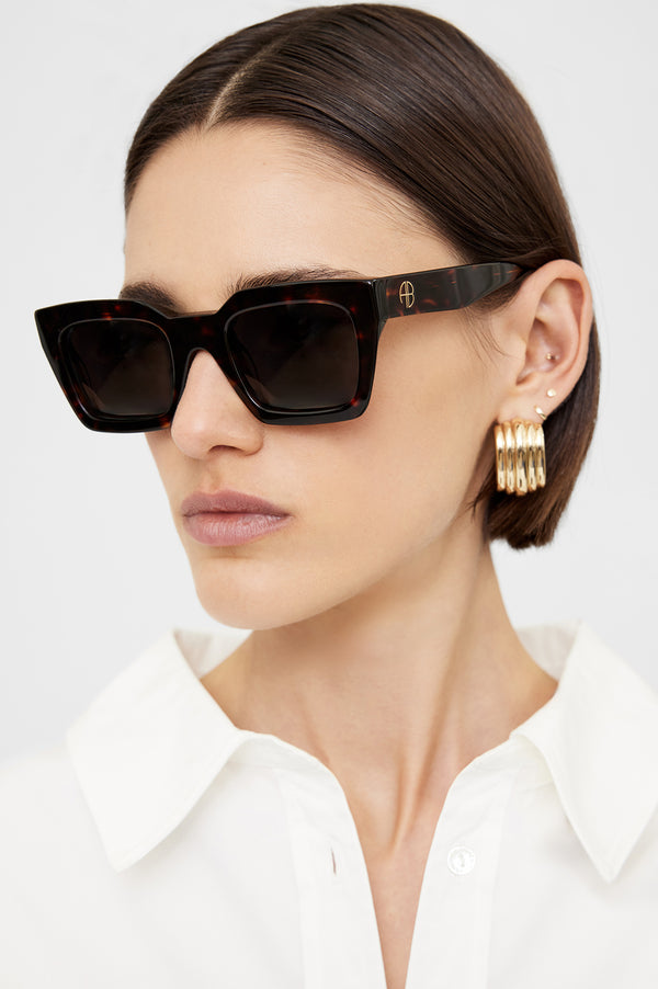 Anissa Kermiche Indio Sunglasses In Dark Tortoise | ANINE BING