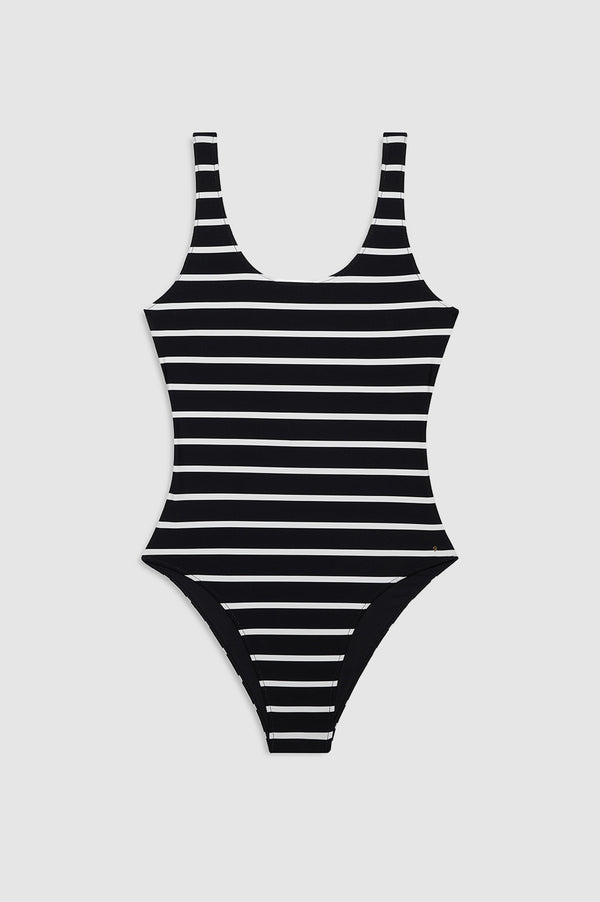 anissa kermiche Jace One Piece - Black And White Stripe