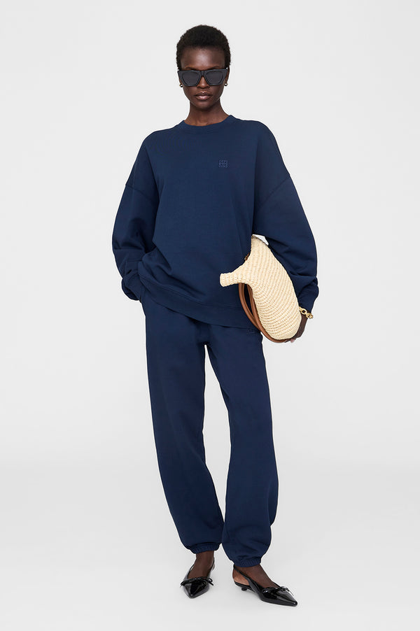 anissa kermiche Karter Jogger Framed Monogram - Washed Navy