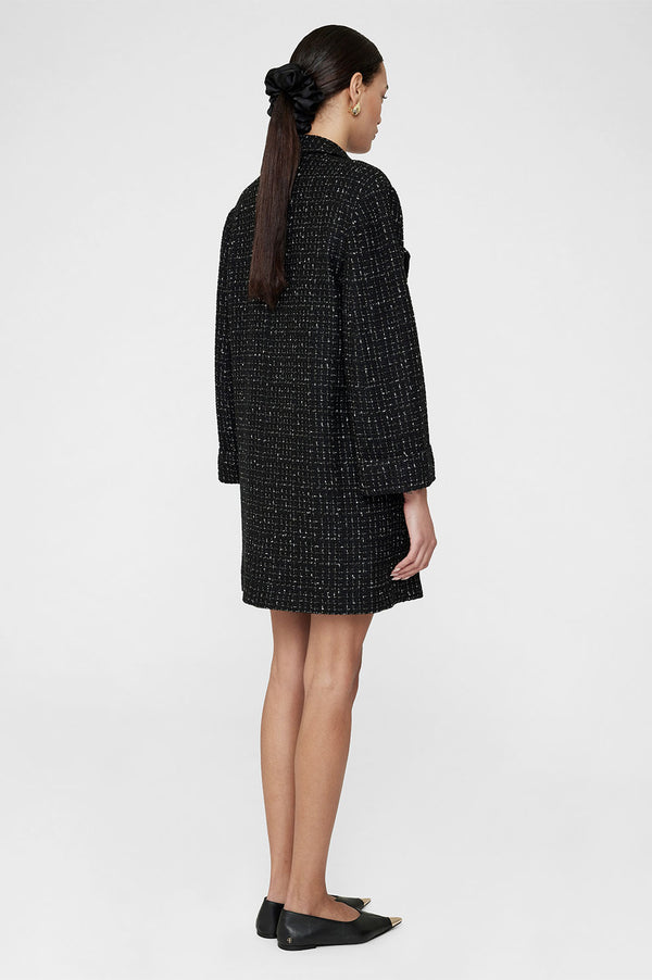 Anissa Kermiche Katharine Dress - Black And White Tweed