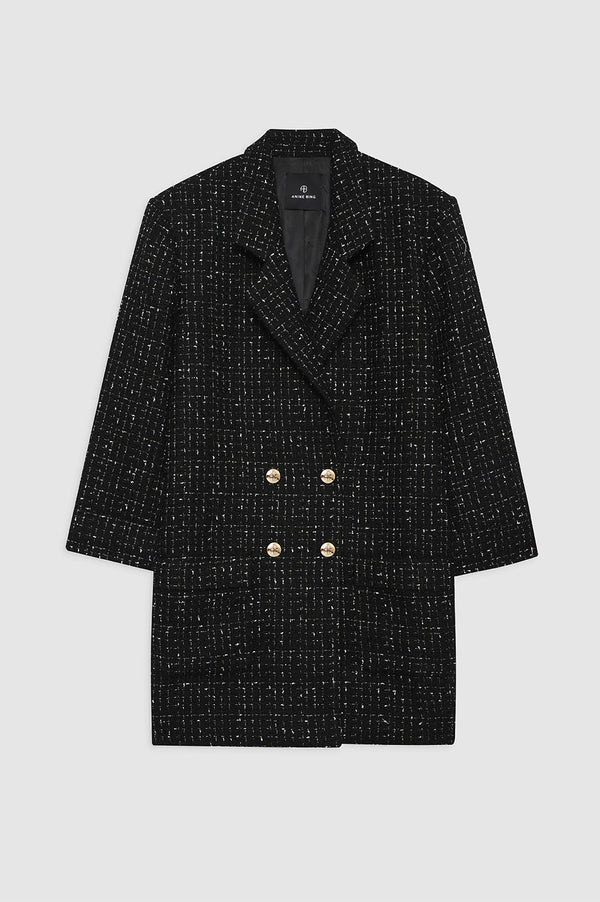 Anissa Kermiche Katharine Dress - Black And White Tweed