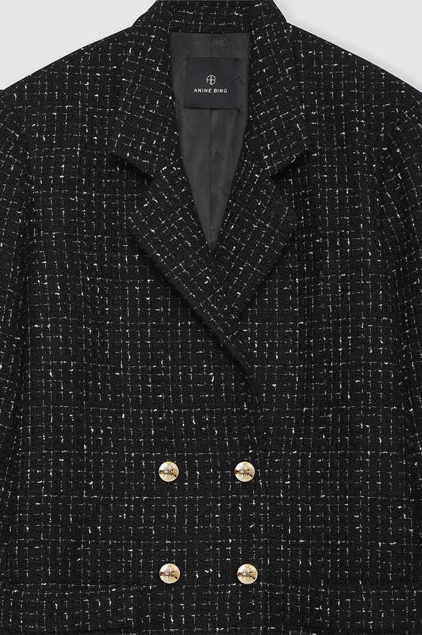 Anissa Kermiche Katharine Dress - Black And White Tweed