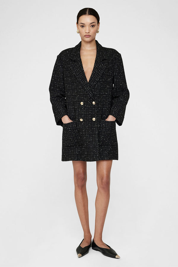 anissa kermiche Katharine Dress - Black And White Tweed
