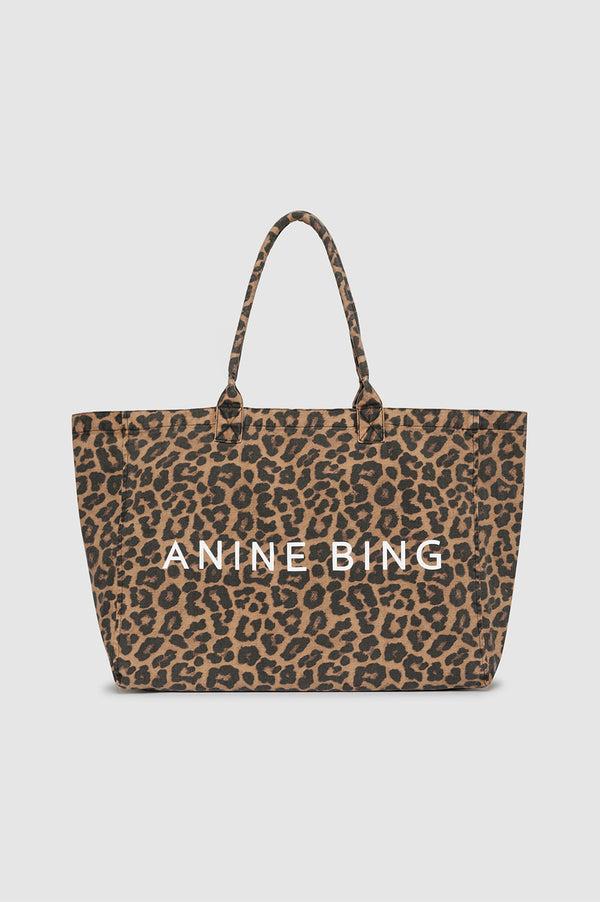 anissa kermiche Leo Canvas Tote - Black And Brown Leopard