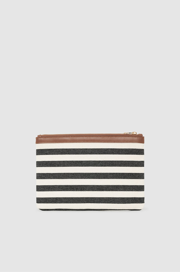 Anissa Kermiche Lili Pouch - Black And Natural Stripe