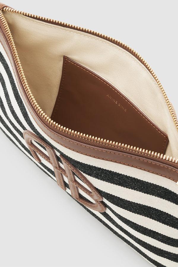 Anissa Kermiche Lili Pouch - Black And Natural Stripe