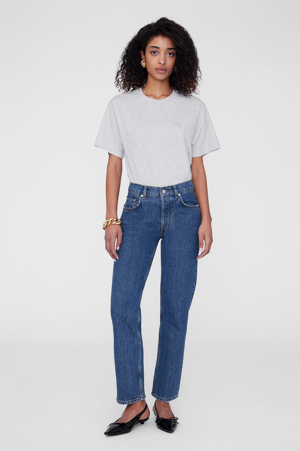 anissa kermiche Lili Tee Framed Monogram - Heather Grey