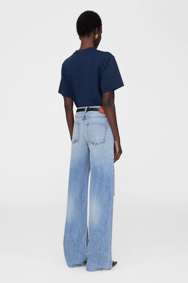 Anissa Kermiche Lili Tee Framed Monogram - Washed Navy