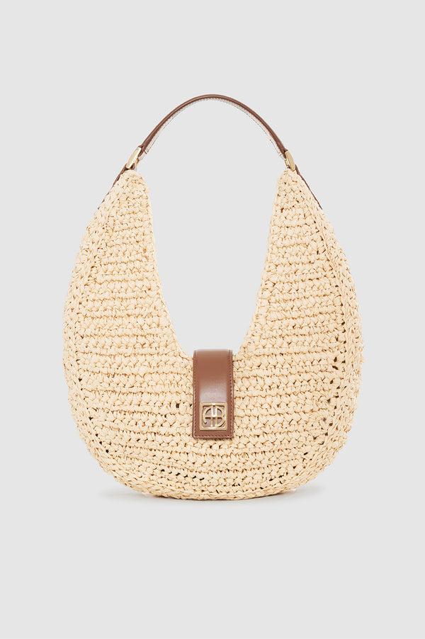 anissa kermiche Lou Bag Monogram - Natural With Cognac