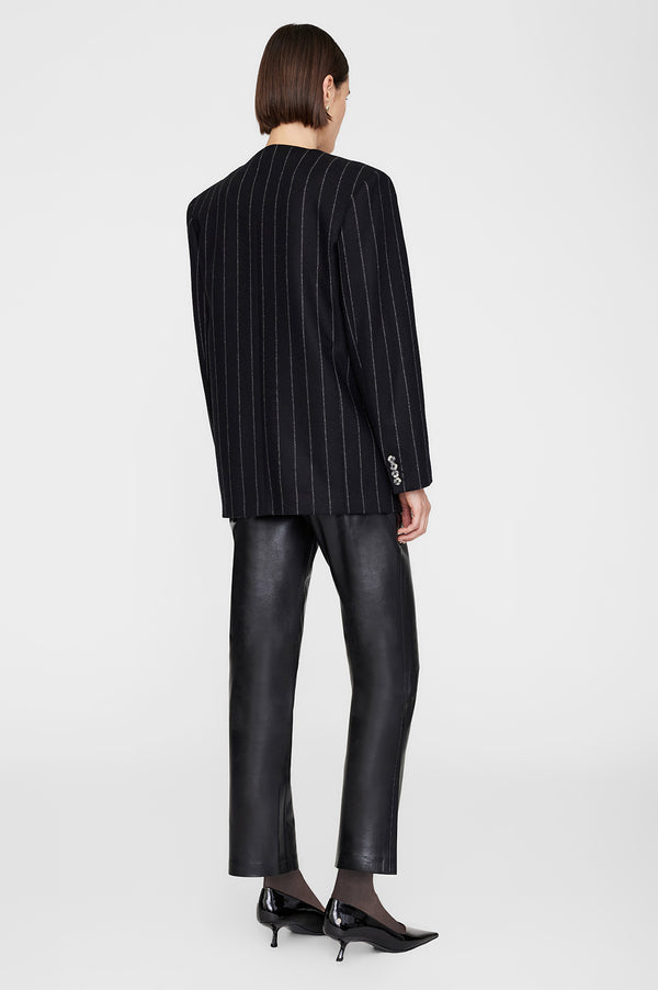 Anissa Kermiche Maron Blazer In Dark Grey Pinstripe | ANINE BING