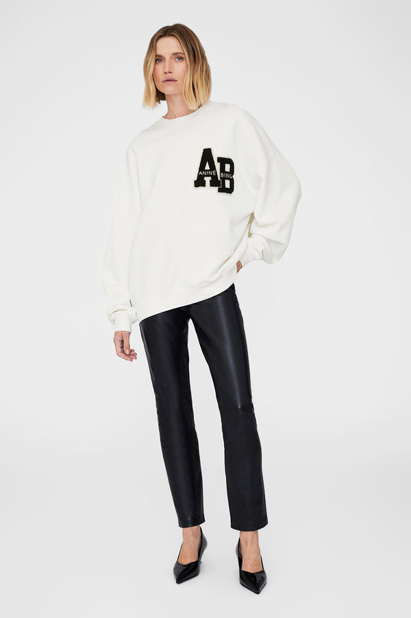 anissa kermiche Miles Oversized Sweatshirt Letterman - Off White