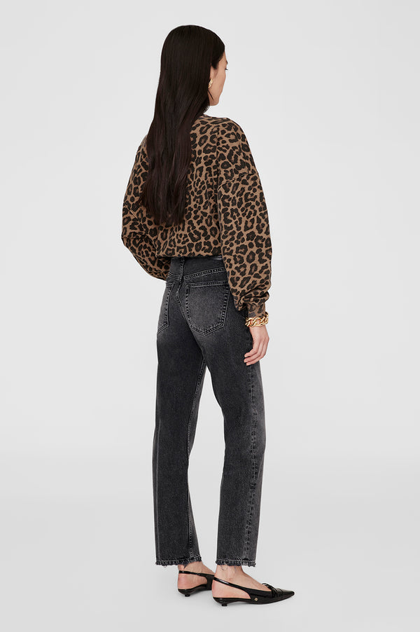 Anissa Kermiche Miles Sweatshirt - Black And Brown Leopard