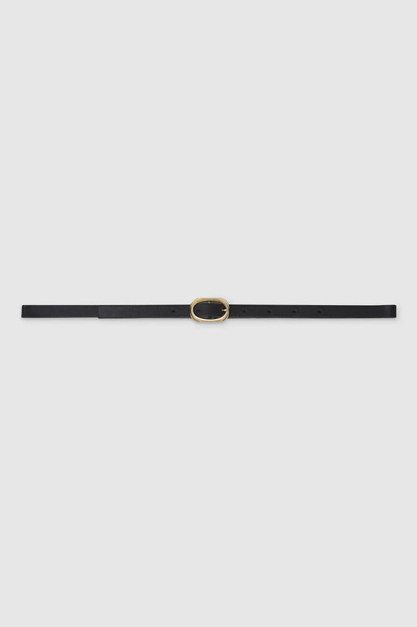 anissa kermiche Mini Signature Link Belt - Black With Gold