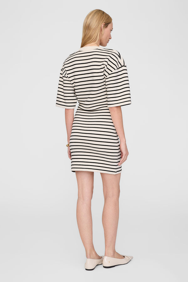 Anissa Kermiche Mona Dress - Black Stripe French Terry