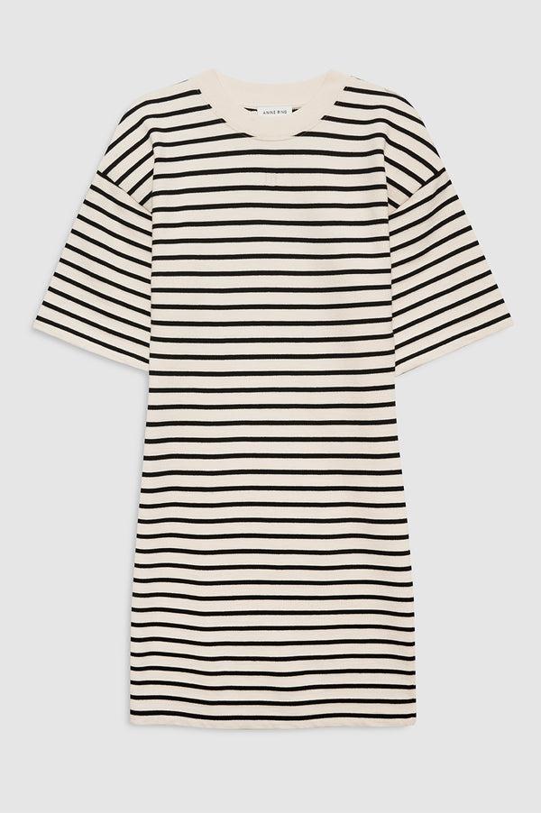 Anissa Kermiche Mona Dress - Black Stripe French Terry