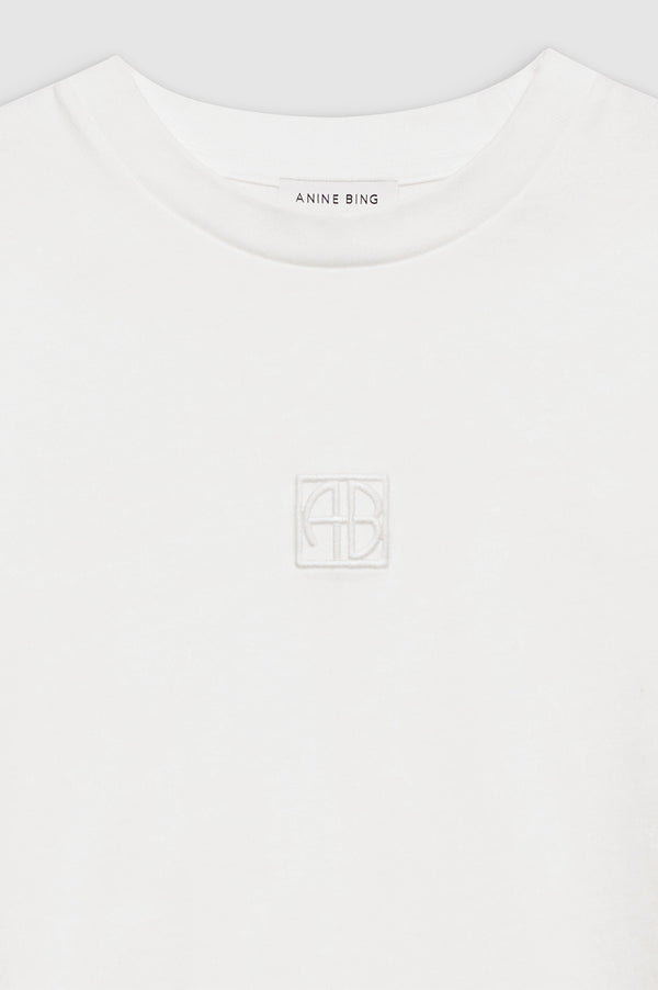 Anissa Kermiche Myers Cropped Tee Framed Monogram - Ivory