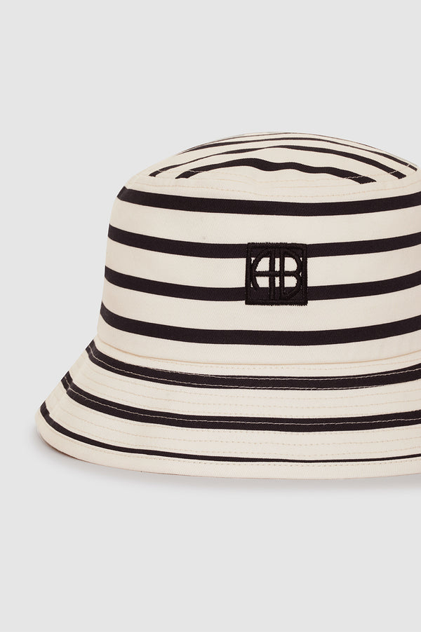 Anissa Kermiche Nicks Bucket Hat - Black Stripe French Terry