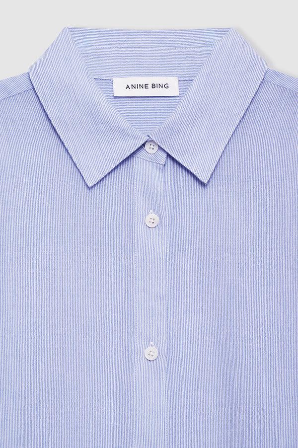 Anissa Kermiche Plaza Shirt - Blue And White Mini Stripe