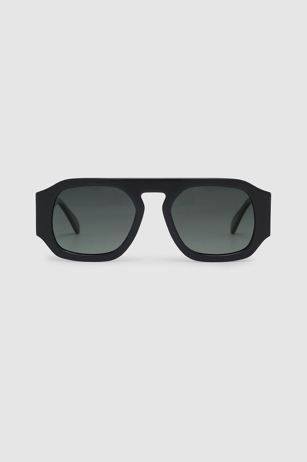 anissa kermiche Preston Sunglasses - Black With Green