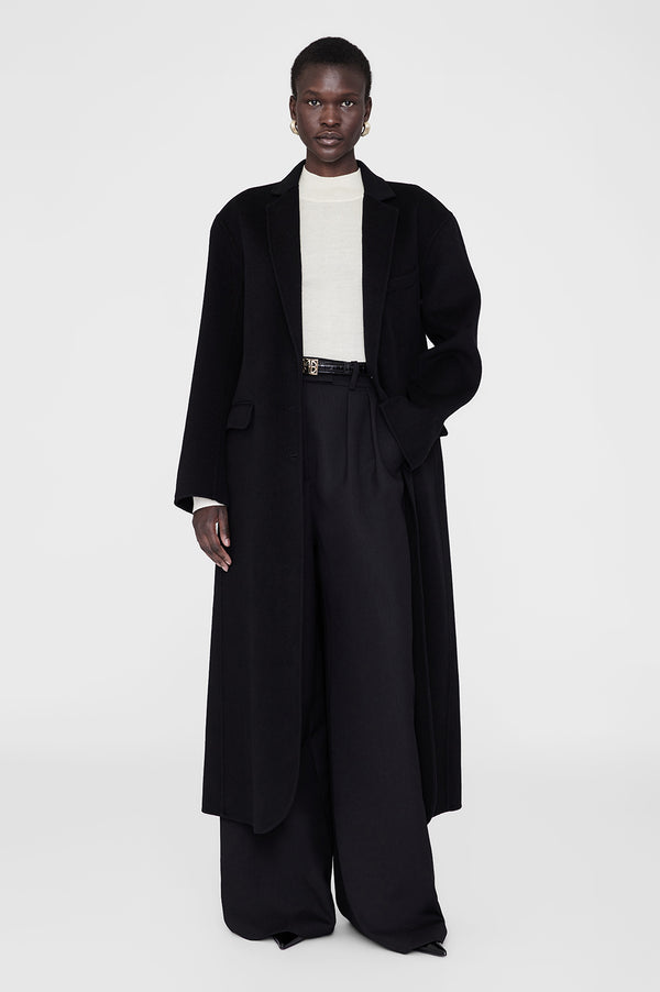 anissa kermiche Quinn Coat in Black Cashmere Blend | ANINE BING