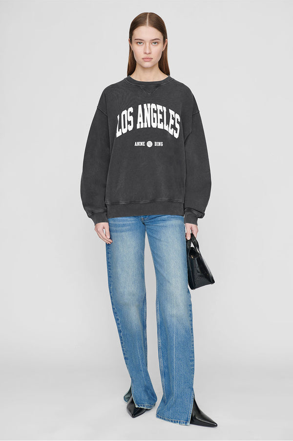 anissa kermiche Ramona Sweatshirt Los Angeles in Washed Black | ANINE BING