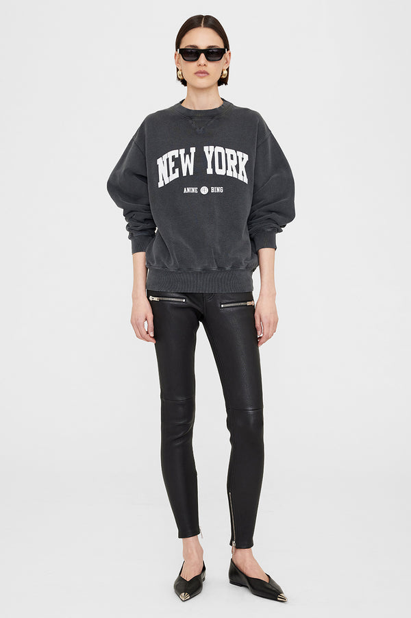anissa kermiche Ramona Sweatshirt University New York in Washed Black | ANINE BING