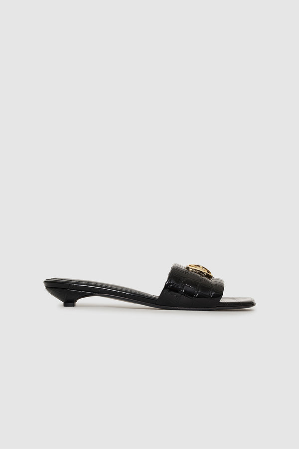 anissa kermiche Ria Sandals Monogram - Embossed Black