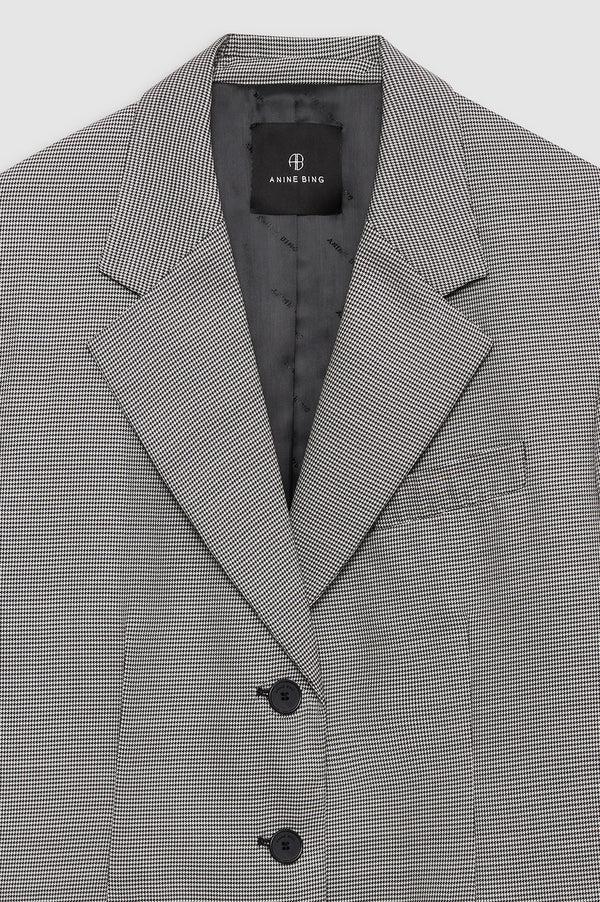 Anissa Kermiche Sara Blazer - Black And White Mini Houndstooth
