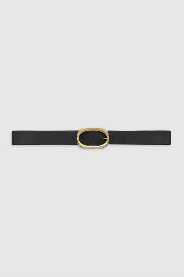 anissa kermiche Signature Link Belt - Black With Gold