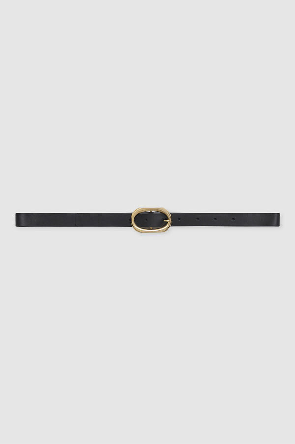 anissa kermiche Small Signature Link Belt - Black With Gold