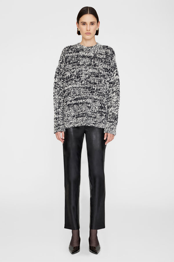 anissa kermiche Sydney Crew Sweater - Black and White