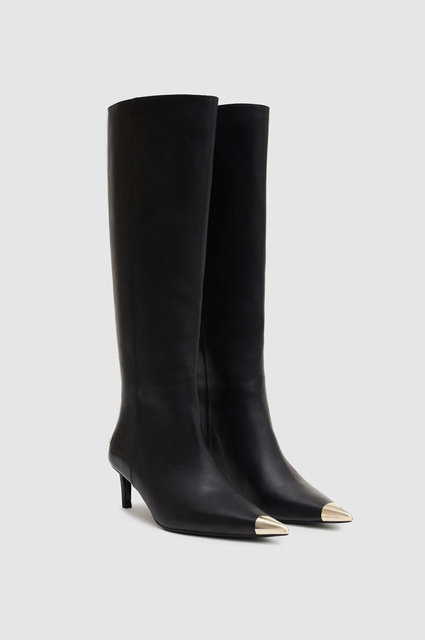 Anissa Kermiche Tall Nina Boots With Metal Toe Cap - Black