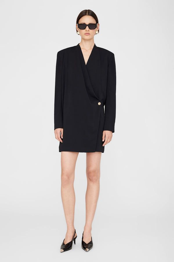 anissa kermiche Venice Long Sleeve Mini Dress - Black