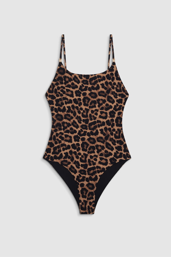 anissa kermiche Vesta One Piece - Black And Brown Leopard