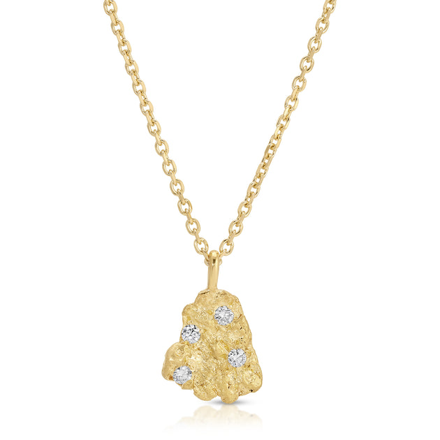 anita ko 22K YELLOW GOLD NUGGET WITH FOUR DIAMONDS