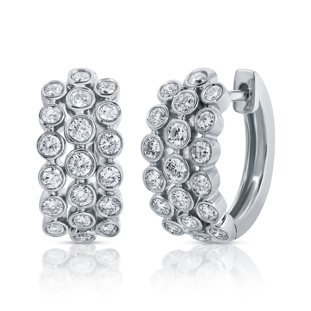 Anita Ko 3 ROW BEZELED DIAMOND HUGGIES