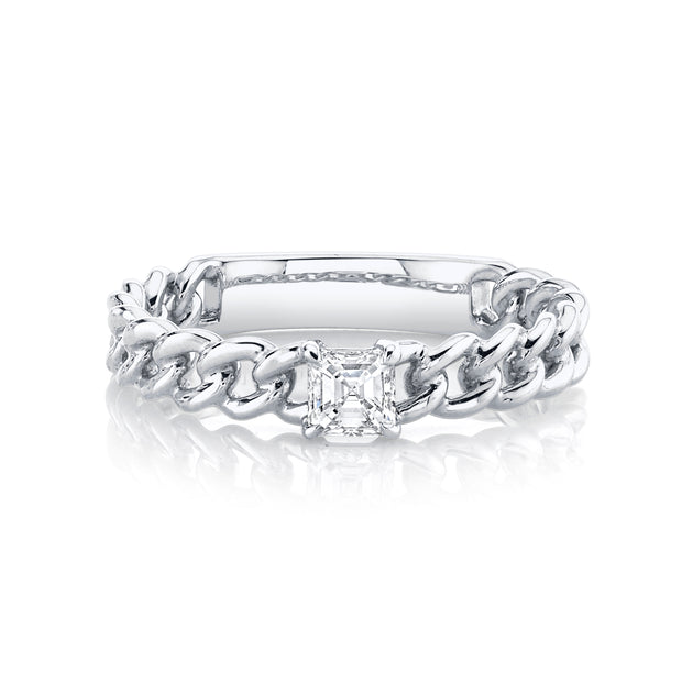 Anita Ko ASSCHER CUT DIAMOND CHAIN LINK RING