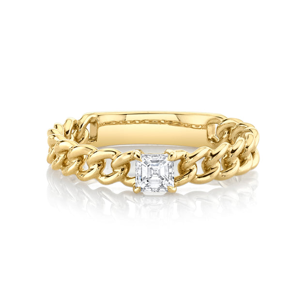anita ko ASSCHER CUT DIAMOND CHAIN LINK RING