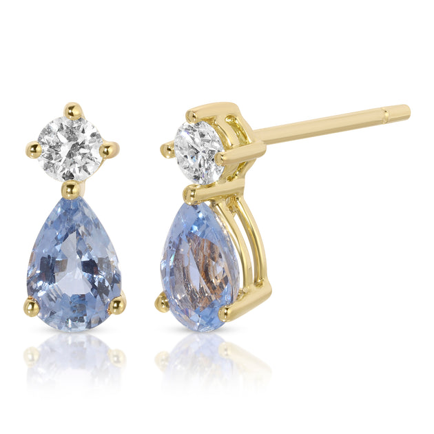 anita ko BABY BLUE SAPPHIRE VIOLET STUD EARRINGS