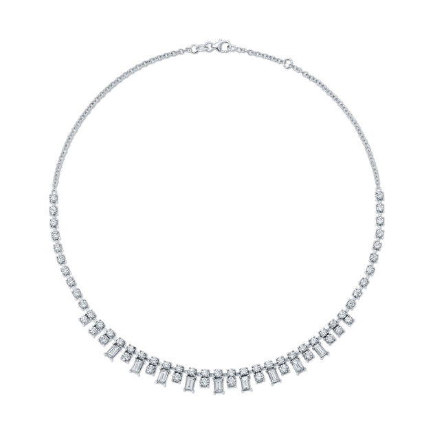 anita ko BAGUETTE AND ROUND DIAMOND CHOKER