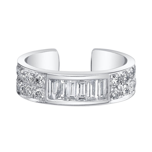 Anita Ko BAGUETTE AND ROUND DIAMOND EAR CUFF
