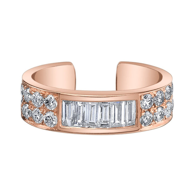 Anita Ko BAGUETTE AND ROUND DIAMOND EAR CUFF