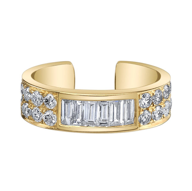 Anita Ko BAGUETTE AND ROUND DIAMOND EAR CUFF