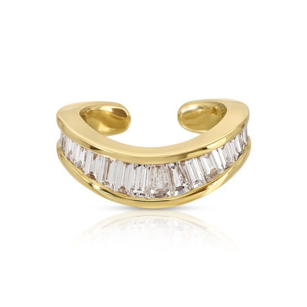 anita ko BAGUETTE DIAMOND CURVED EAR CUFF