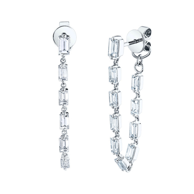 Anita Ko BAGUETTE DIAMOND LOOP EARRINGS