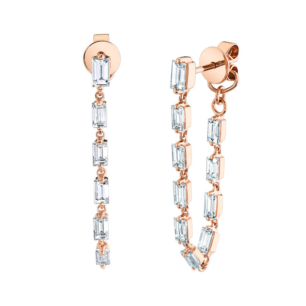 Anita Ko BAGUETTE DIAMOND LOOP EARRINGS